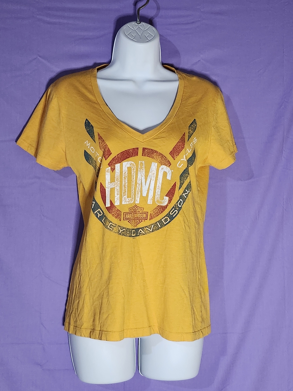 Harley-Davidson Yellow HDMC V-Neck Tee
